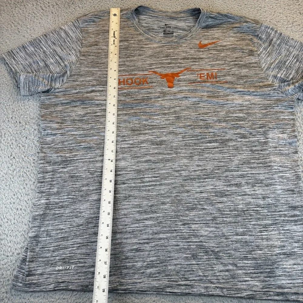 Nike Texas Longhorns Shirt Mens Xxl‎  Gray Football Gym Dri-Fit Hook Em